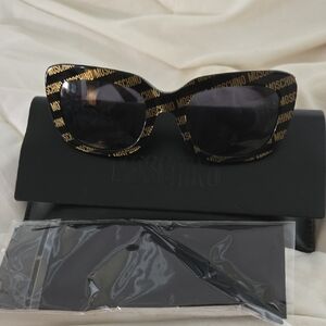 Moschino Black Sunglasses with Gold Lettering